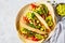 Vegan tortillas with quinoa, asparagus, beans, vegetables and guacamole