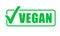 Vegan vector icon. Vegetarian healthy food green stamp, vegan label