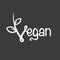 Vegan word banner text with leaf icon