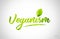 veganism green leaf word on white background