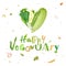 Veganuary month promotional poster. Editable vector illustration.