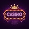 Vegas casino retro light sign for game background vector illustration