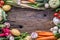 Vegetable. Assortment of fresh vegetable on rustic old oak table. Vegetable from market place