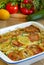Vegetable baked pudding with lemon