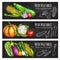 Vegetable and bean chalkboard banner, food design