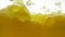 Vegetable black cumin oil mixed with sunflower on white background. Golden hue of liquid oil. Oil is stirred in