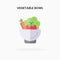 Vegetable Bowl icon flat