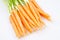 Vegetable carrots raw lots fresh in white background