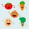 Vegetable Cartoon Collection -Vegetable Vector Illustration Flat Design Icon