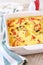 Vegetable Clafoutis with red bell pepper and zucchini