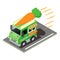 Vegetable delivery icon, isometric style
