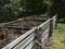 Vegetable elevated wooden beds. Gardening equipment for home gardeners.