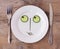 Vegetable Face on Plate - Female, Flirting