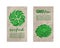 Vegetable flyers with salad leaves, cabbage. GMO free, fresh lettering inscription. Kraft paper background. Healthy food,