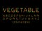 Vegetable font. Vegetarian alphabet. Letters from vegetable ABC. Corn and cucumber. Pepper and eggplant