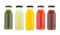 Vegetable and fruit juice bottles isolated