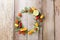 Vegetable and fruit wreath, wall and table decoration
