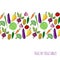 Vegetable hand drawn background. vegetables frame border vector illustration. Vegetables stylized collection