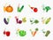 Vegetable juice flat icons set