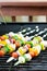 Vegetable kabobs on the grill