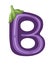 Vegetable letter B eggplant style cartoon vegetable design flat vector illustration isolated on white background