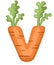 Vegetable letter V carrot style cartoon vegetable design flat vector illustration isolated on white background