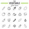 Vegetable line icon set, food symbols collection