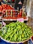 Vegetable market scene in Port Louis, Mauritius.