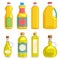 Vegetable oil assorted bottles set.