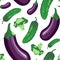 Vegetable pattern on white. Bright food seamless pattern
