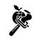 Vegetable peeler black glyph icon