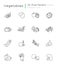 Vegetable pixel perfect linear icons set