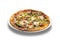 Vegetable pizza vegetarian on white background isolated