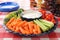 Vegetable platter with ranch dressing