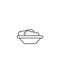 Vegetable potatoes in bowl line style icon