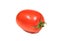 Vegetable ripe red tomato with a ponytail on a white background