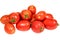 Vegetable ripe red tomato with a ponytail on a white background