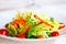 Vegetable salad colorful appetizer dish.