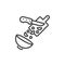 Vegetable salad cooking line icon