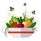 Vegetable salad, healthy food, diet. flat style