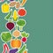 Vegetable seamless border pattern. The image of vegetables