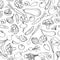 Vegetable seamless sketch pattern.