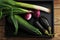 Vegetable set - leeks, onions, zucchini, eggplant