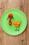 Vegetable sheep on green plate