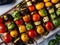 vegetable skewers with a variety of grilled. ai generative