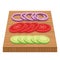 vegetable slices on chopping board. Vector illustration decorative design