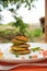 Vegetable squash pancakes outdoor