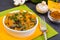 Vegetable stew with pumpkin and champignons