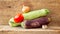 Vegetable on a Wooden Plank