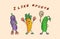 Vegetables are actively involved in sports demonstrating a healthy lifestyle. Carton Doodles hand drawn funny color vector